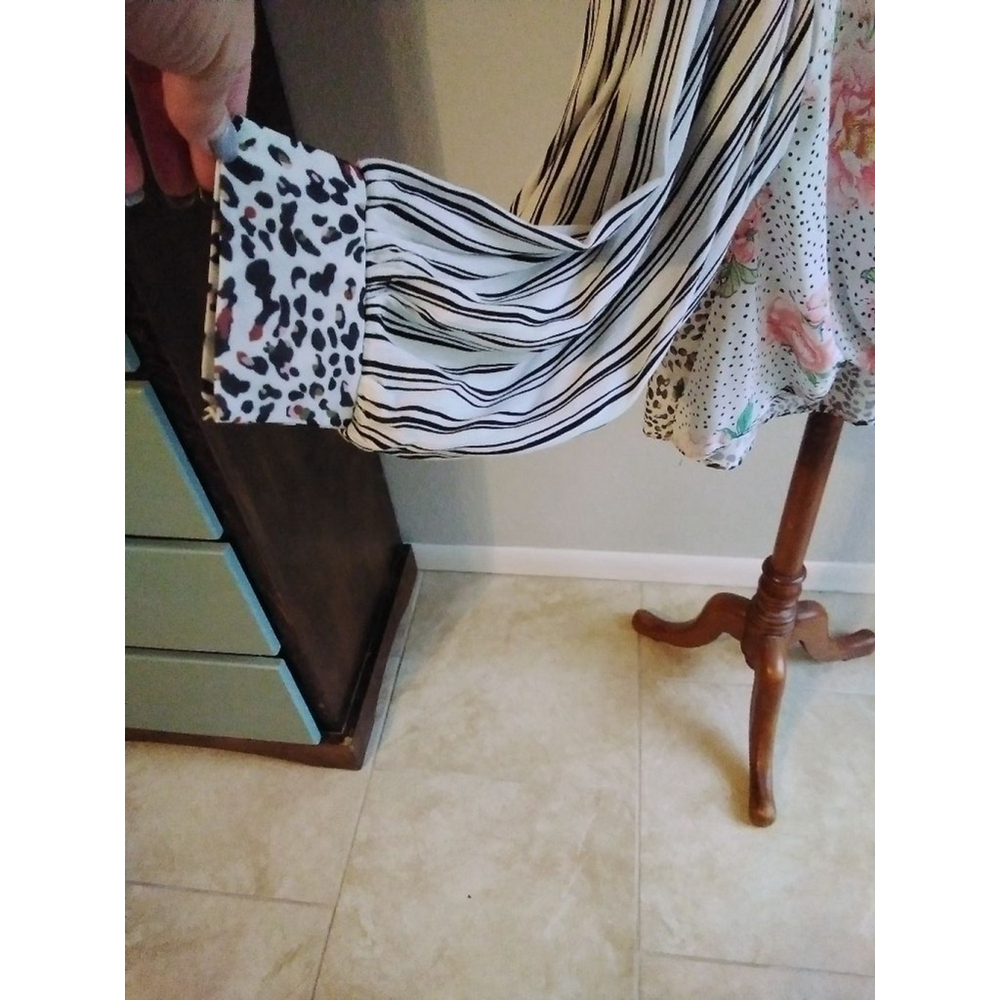 Umgee Small Oversized Mixed Print Floral Blouse Boho Chic Top Lightweight - Picture 3 of 12
